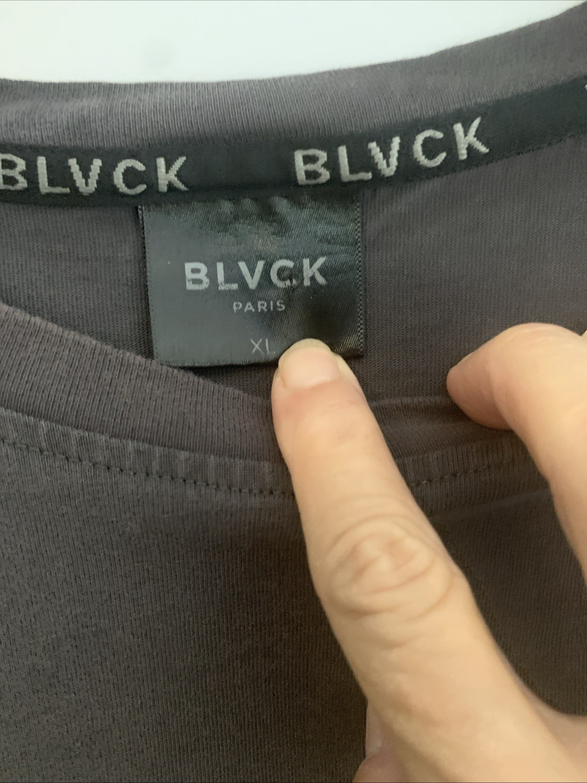 BLVCK Paris Charcoal Grey "Shades of BLVCK" Collection Luxury Streetwear Tee XL gallery