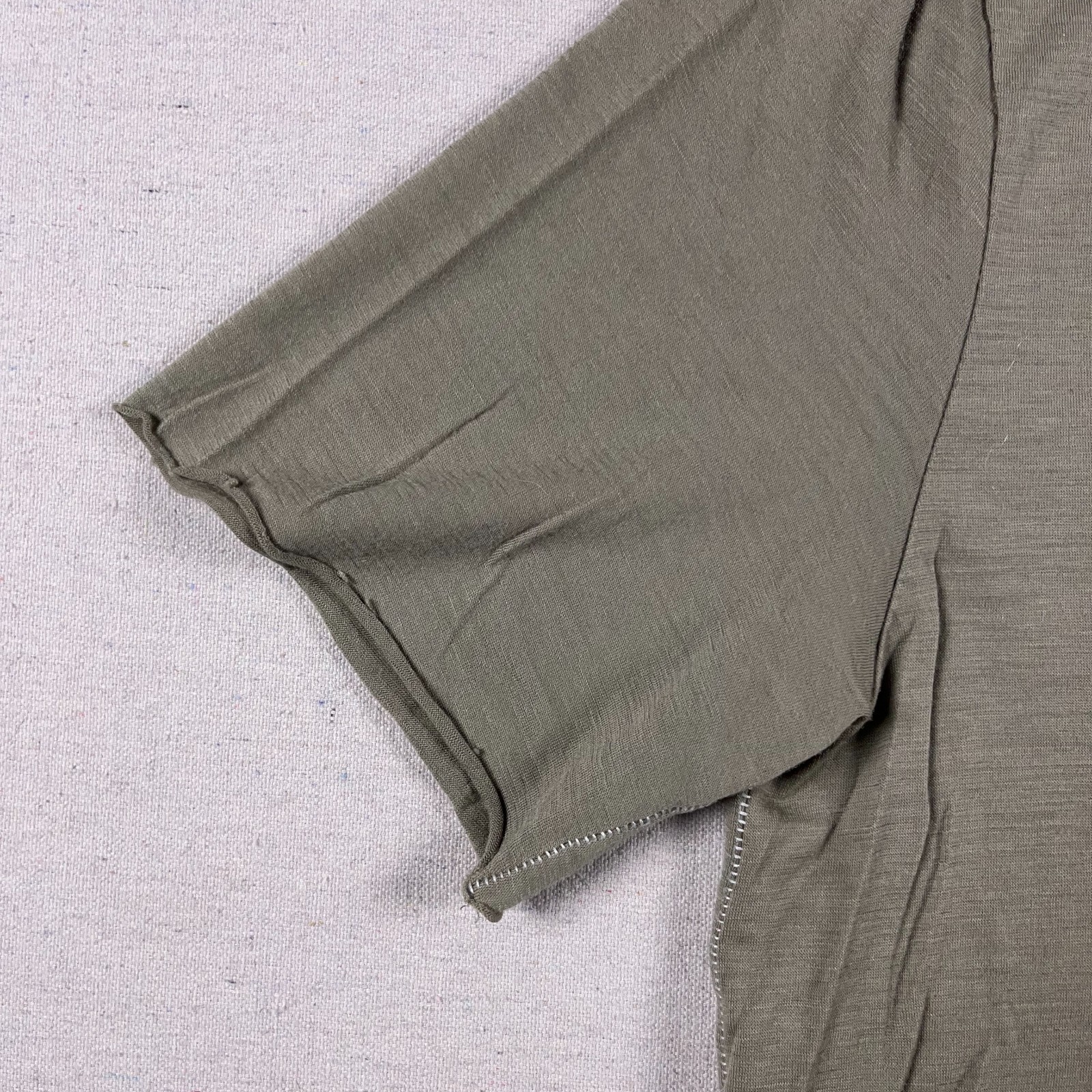 Rag & Bone T Shirt Mens Large 0 Wool Olive Green Raw Hems gallery