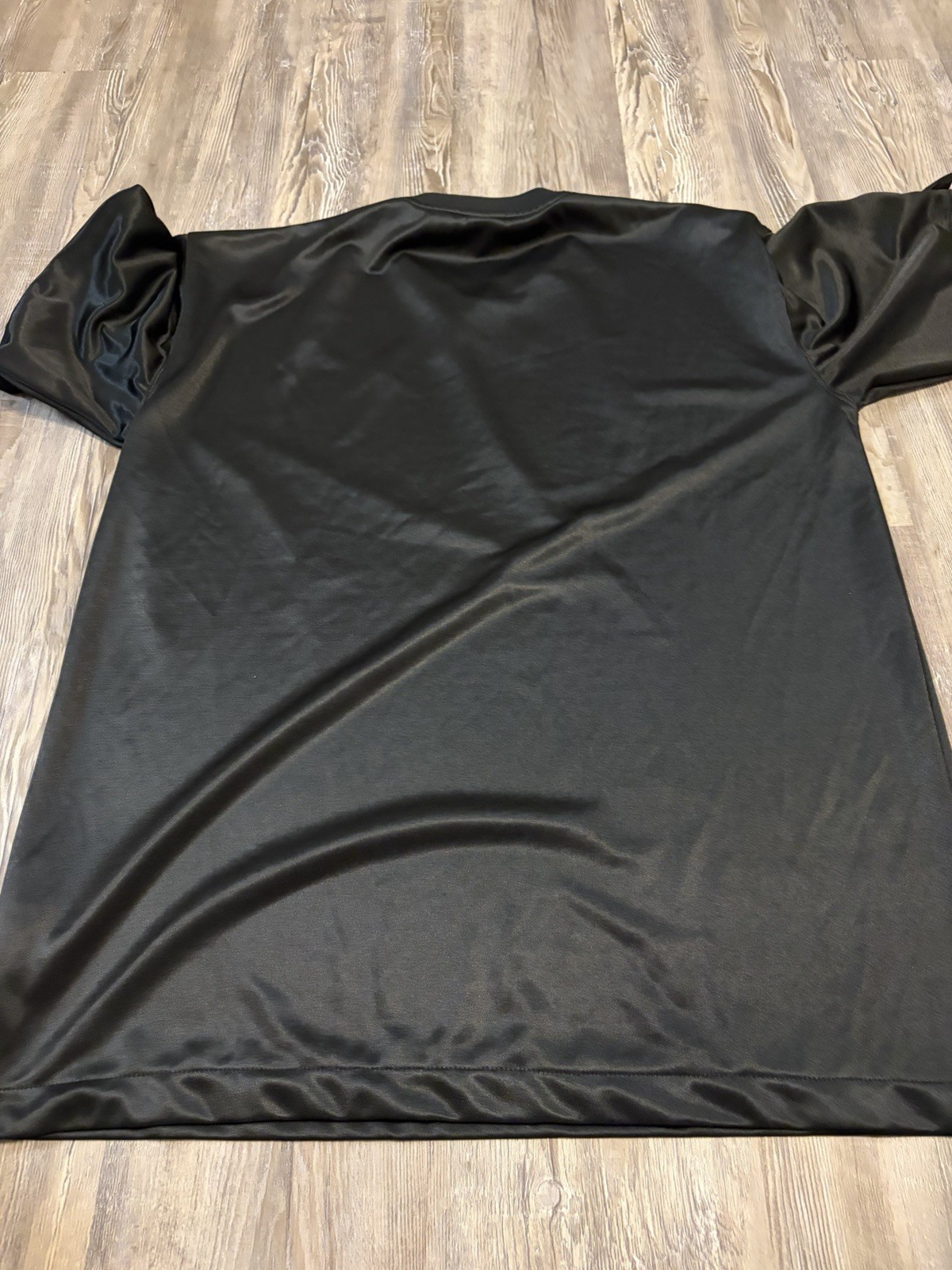 Vintage Nike Air Jordan Black Satin Basketball Shooting Shirt Mens L Red Jumpman gallery