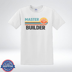 Master Builder Vintage Toy Brick Lover Graphic T-Shirt