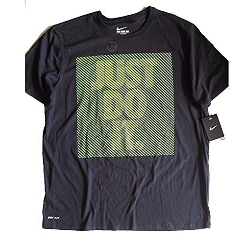 Nike Men's Dri-Fit T-Shirt Black Green Sz Large 802815-010 gallery