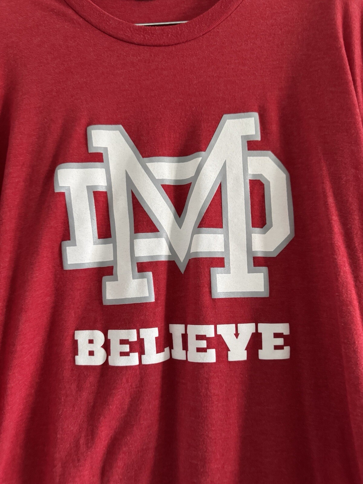 MATER DEI HIGH SCHOOL Men’s Red MD BELIEVE Long Sleeve T-Shirt (X-LARGE) gallery