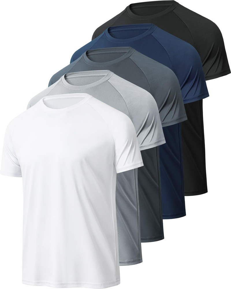 Workout Shirts for Men, Moisture Wicking Quick Dry Active Athletic Men’s Gym …