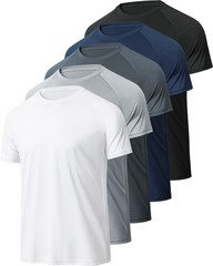 Workout Shirts for Men, Moisture Wicking Quick Dry Active Athletic Men’s Gym …