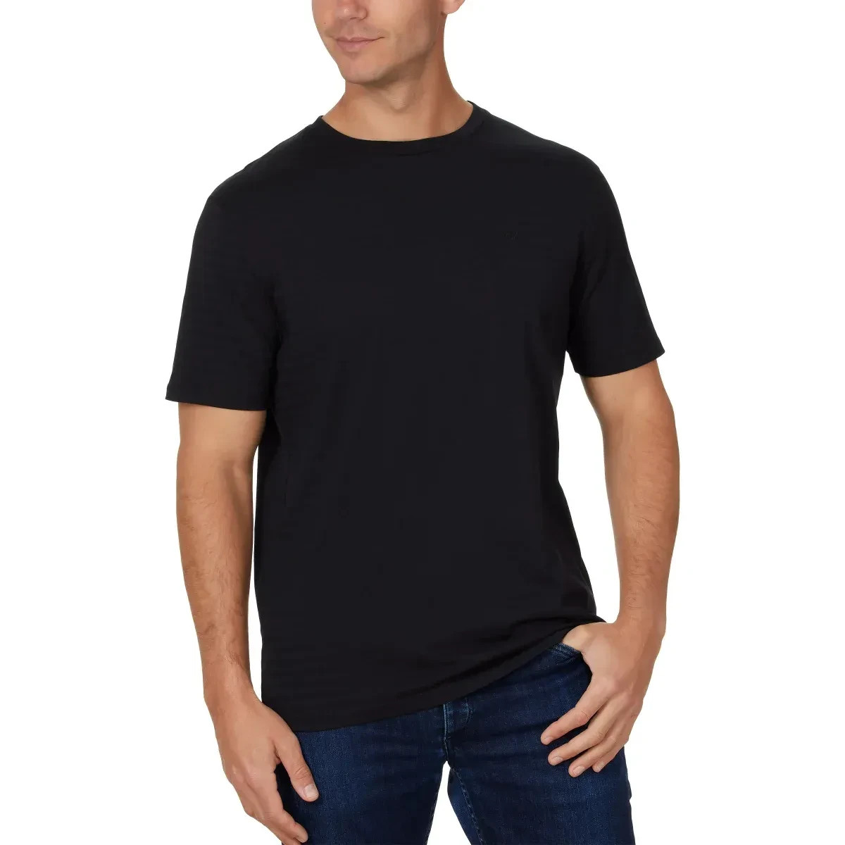 Calvin Klein Mens Beige Dress Tee T-Shirt Crew Neck Cotton Small New a0887