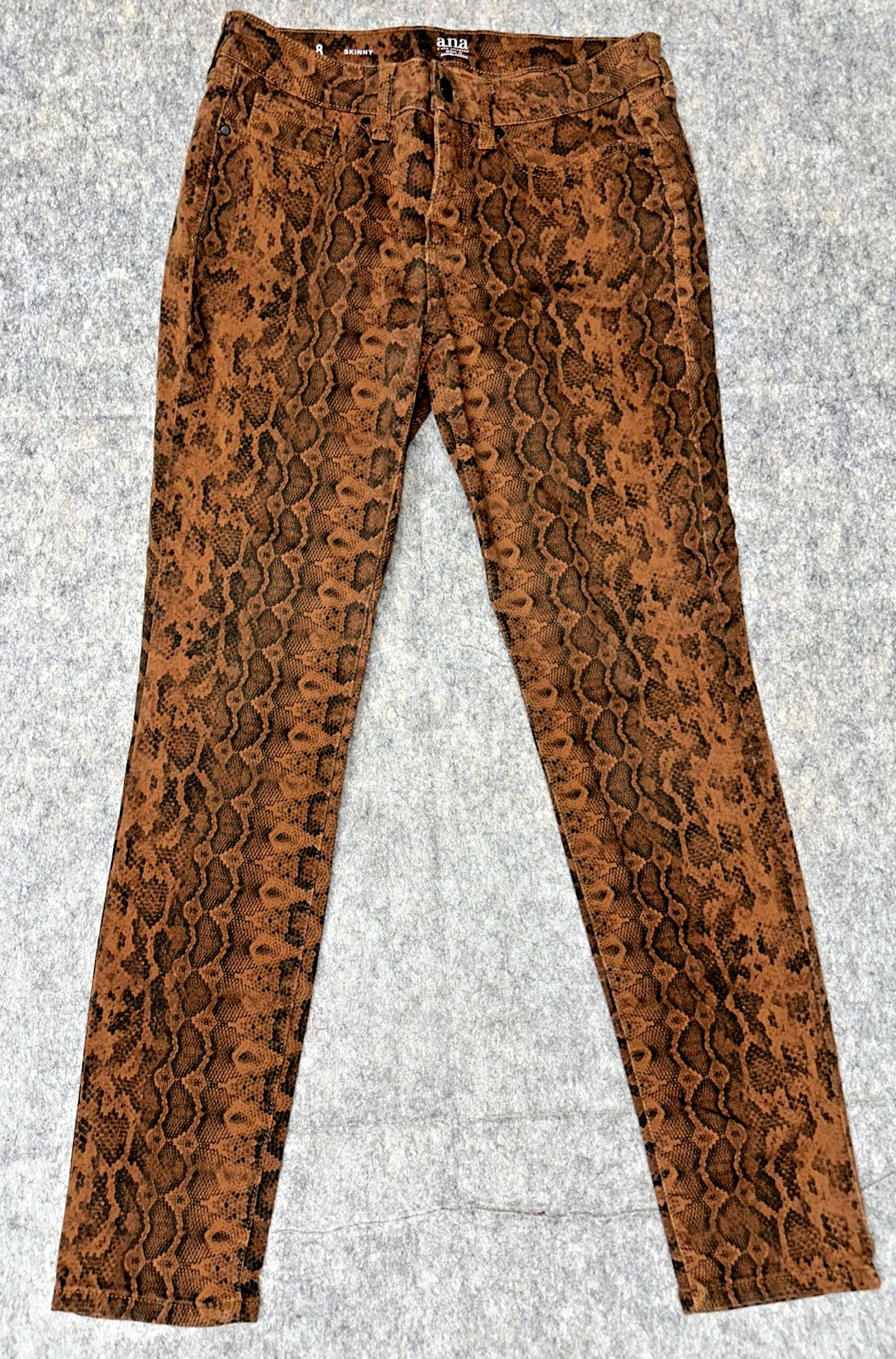 a.n.a Womens Skinny Size 8 Ankle Stretch Mid-Rise Snake Skin Pattern (2U-8)