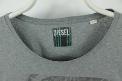 Vintage Diesel Round Neck Anthracite Cotton T-Shirt Men’s XXL EU 56-58