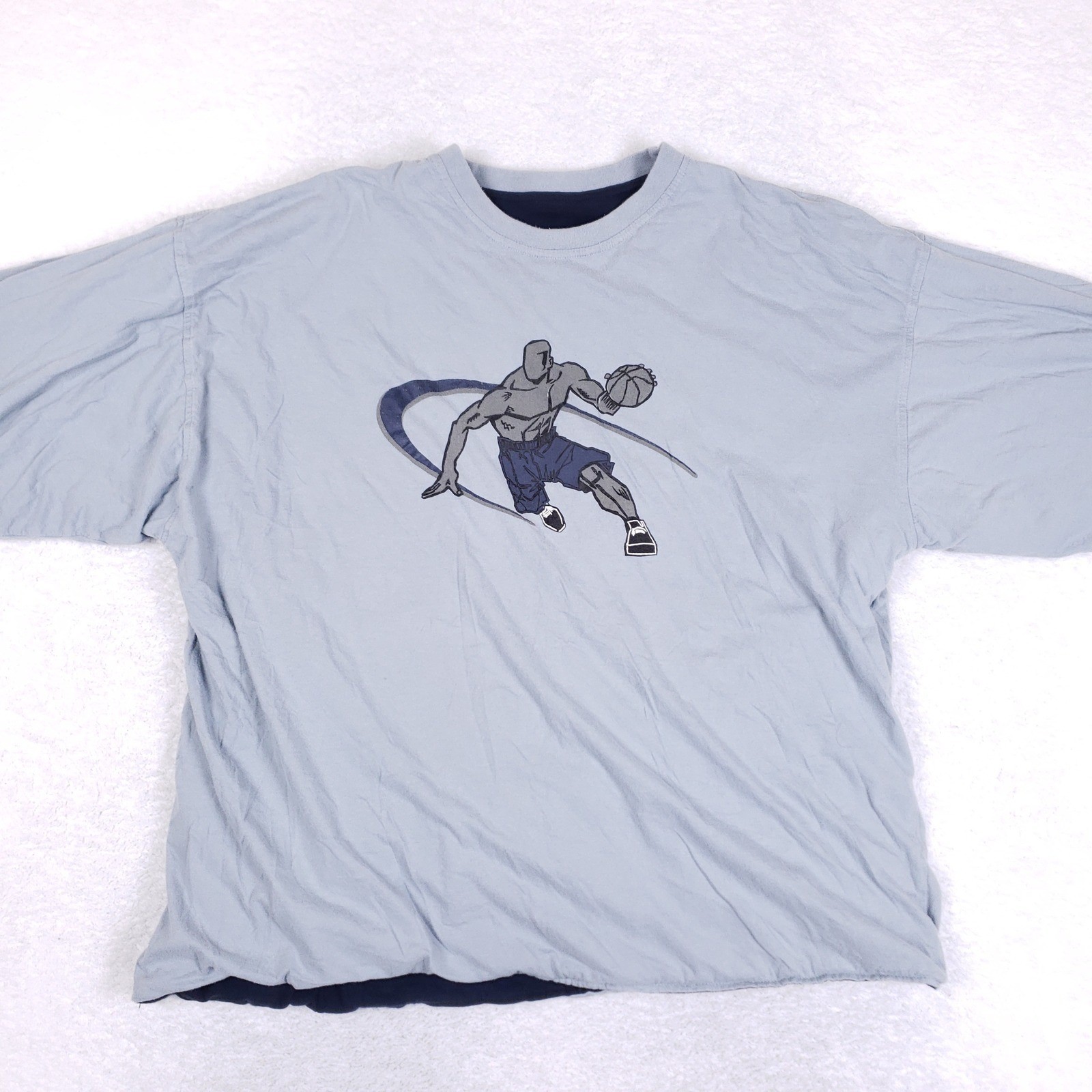 VTG AND 1 Reversible Long Sleeve Shirt Mens XL Navy Blue Streetball The Player gallery