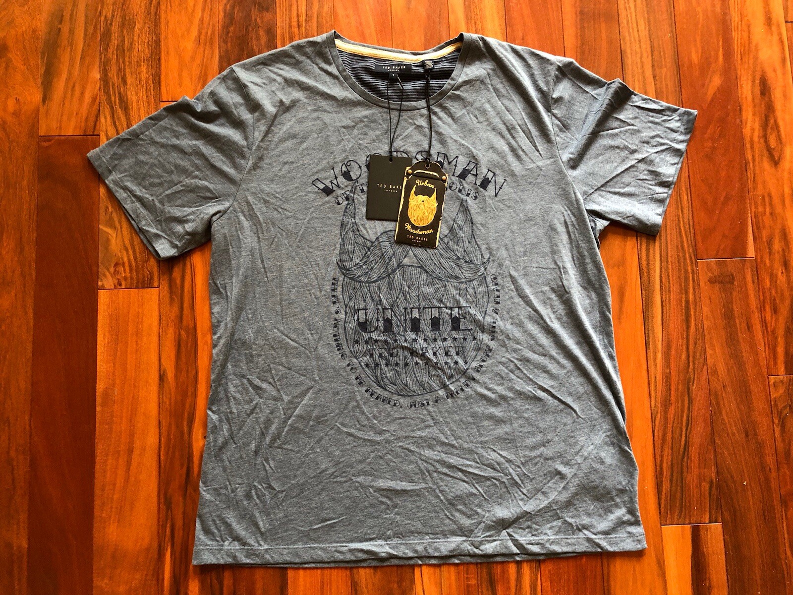 Nwt $65 TED BAKER LONDON ~ Urban Woodsman ~ t-shirt men's sz 7 beard FREE SHIP gallery