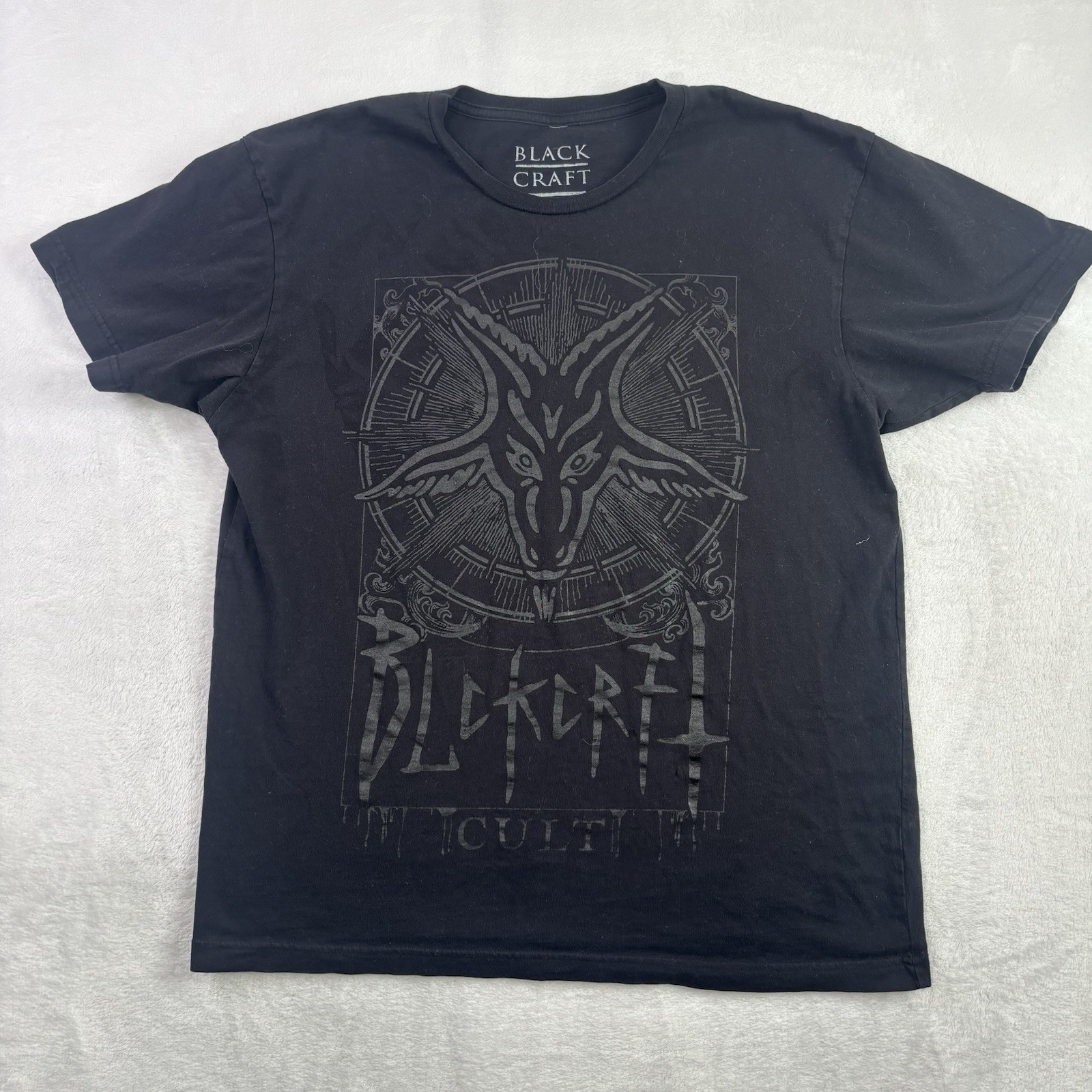 Black Craft Cult Black Short Sleeve Graphic Shirt Gothic Emo Punk Men's Large gallery