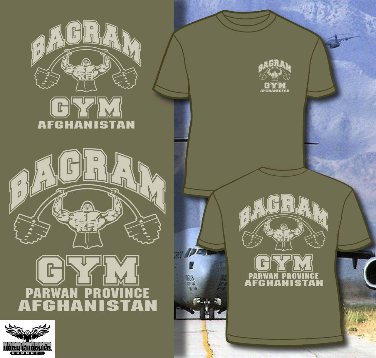Bagram Gym Parwan Province Army, Navy, MC, Air Force Afghanistan T-shirt gallery