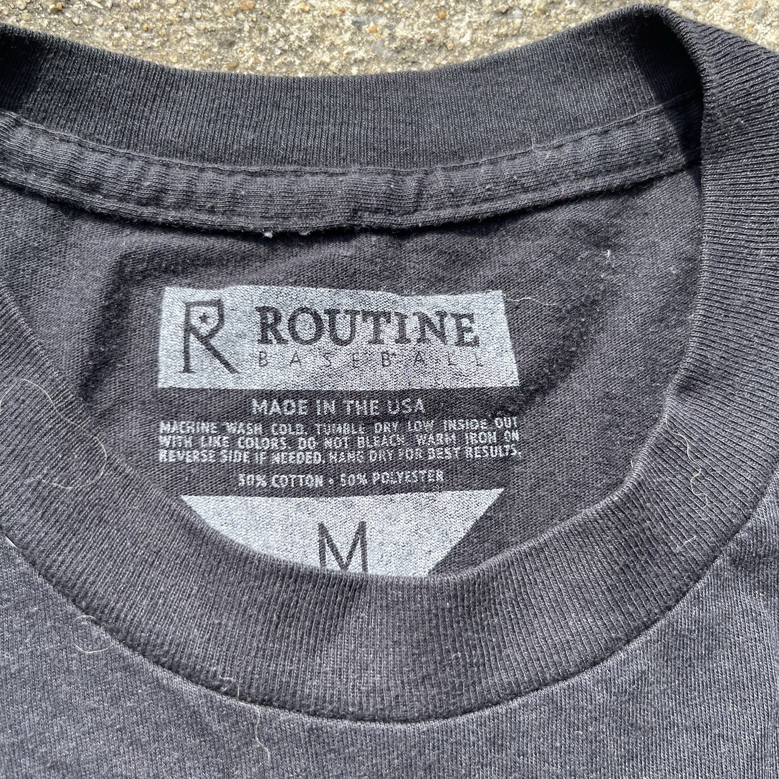 Routine Baseball Men’s Graphic Athletic T-Shirt Made In USA Size Medium gallery