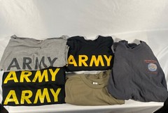 (6)US Army Shirts 1 Long 5 Short Sleeve APFU Physical Fitness Uniform Used S/M/L
