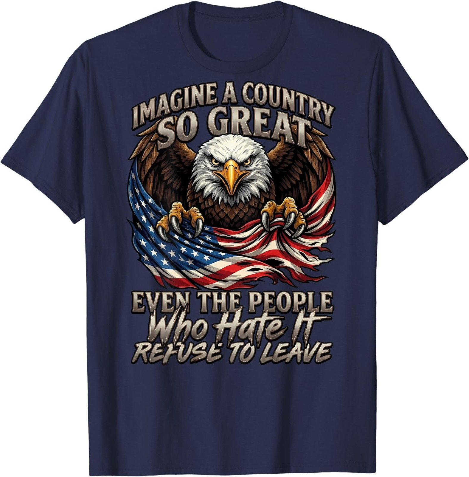 (ON Back) Retro Imagine A Country So Great Even The People T-Shirt gallery