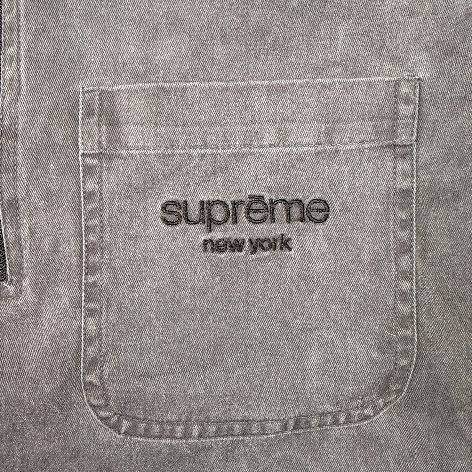 SS16 Supreme Twill Half Zip Short Sleeve Faded Black Polo Shirt Adult Sz Medium gallery