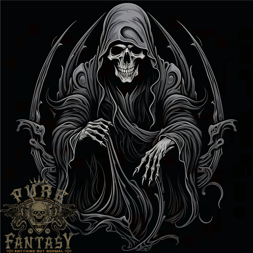 Grim Reaper Throne Skull Mens T-Shirt 100% Cotton