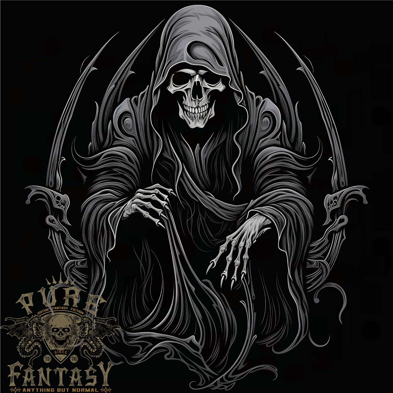 Grim Reaper Throne Skull Mens T-Shirt 100% Cotton
