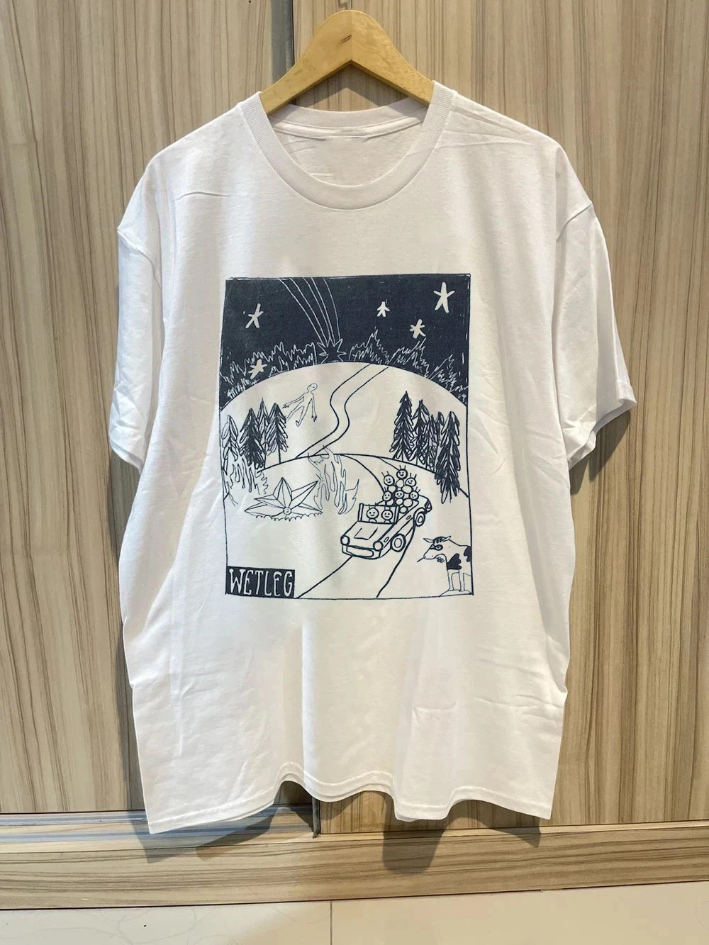Wet Leg Band On Tour Graphic White Cotton T Shirt Full Size S-5XL