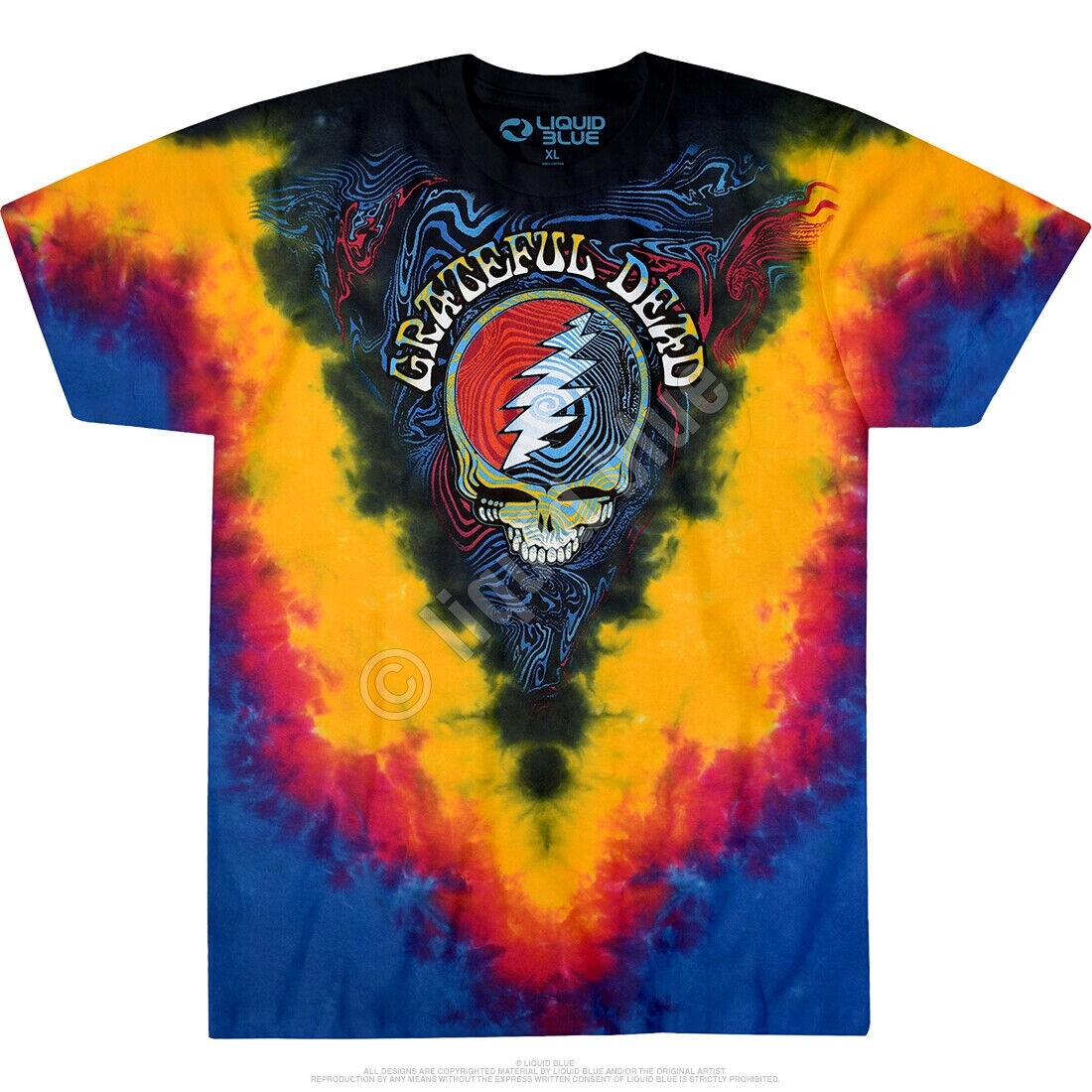 GRATEFUL DEAD-SYF RIPPLE-STEAL YOUR FACE-TIE DYE T-SHIRT S-M-L-XL-2X GARCIA,WIER gallery