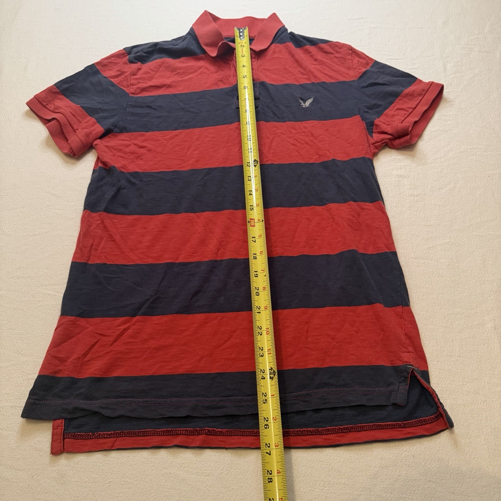 American Eagle Athletic Fit Men's Small Blue and Red Short Sleeve Shirt gallery