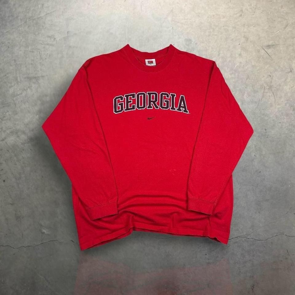 Y2K Nike Team Center Swoosh UGA Georgia College Long Sleeve Shirt Size XL gallery