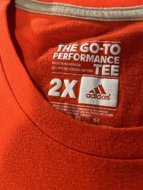 Adidas Shirt Mens 2XL Red Go-To Performance Tee Short Sleeve Athletic Cotton gallery