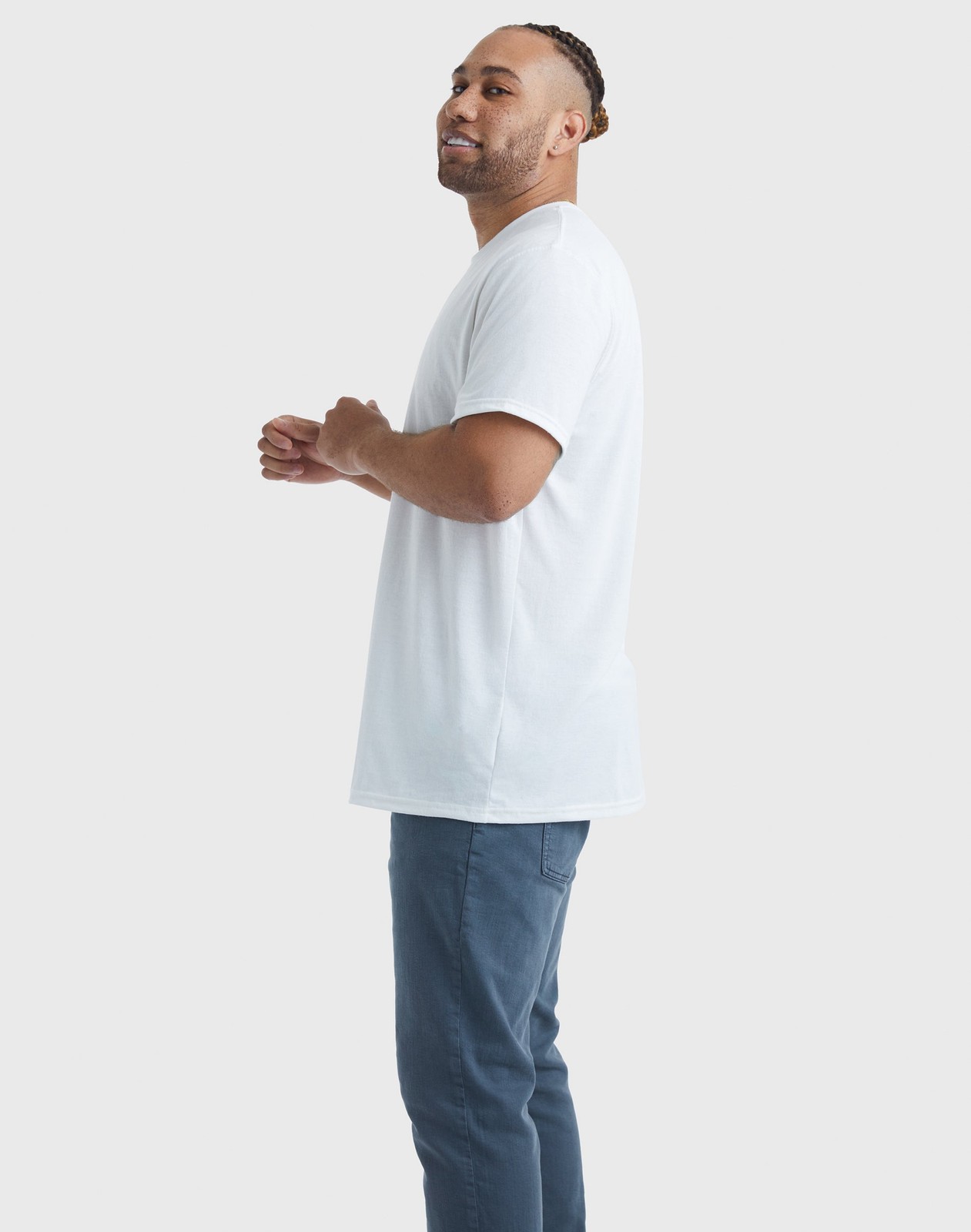 Hanes Men's T-Shirt Big & Tall Tri-Blend Short Sleeve Originals Crew sz LT-3XL T gallery