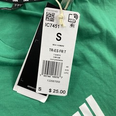 Adidas Shirt Mens Small Green Train Essentials Feel Ready Tee Short Sleeve