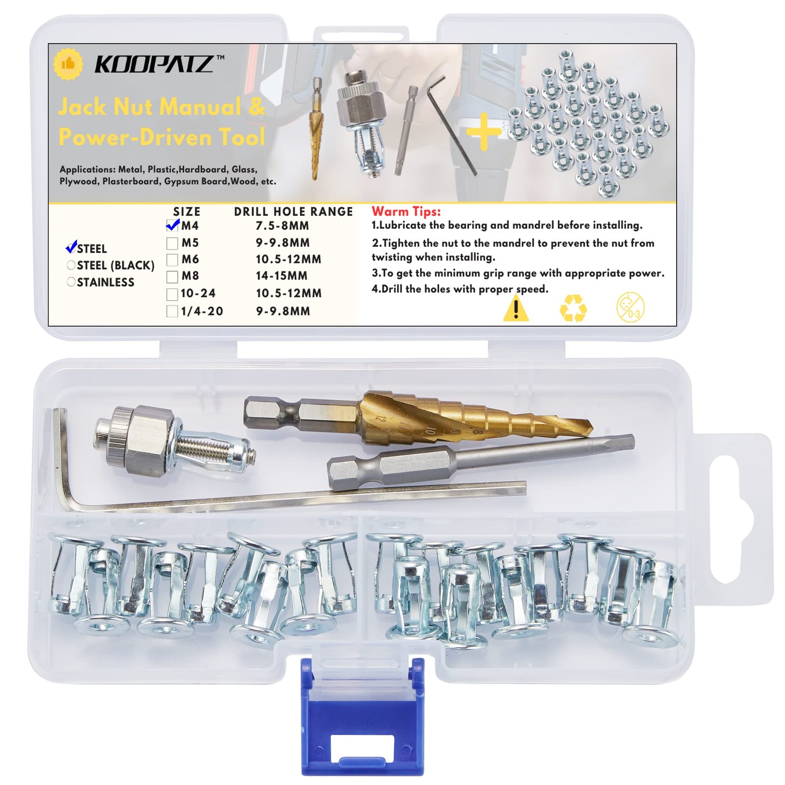 M4 Jack Nut with Installation Tool Threaded Insert Petal Nuts Nutserts Jacknu…
