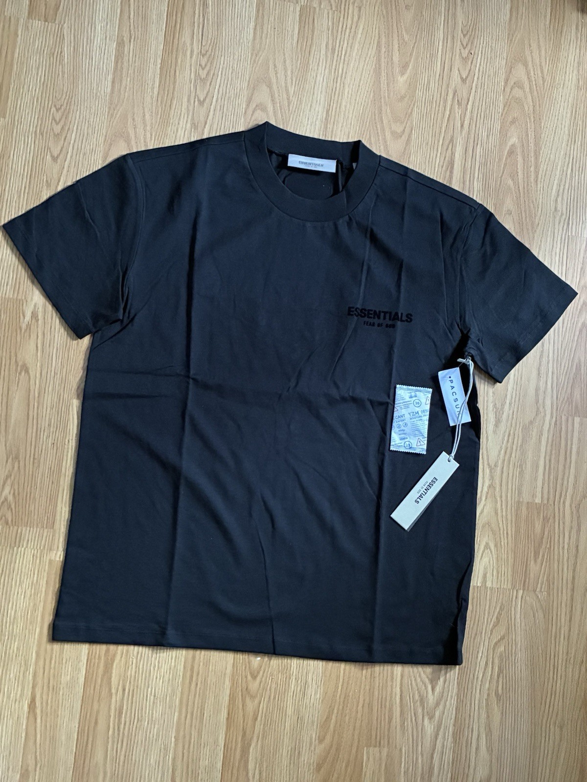 Essentials Fear of God Black Logo Cotton Jersey Crewneck Short Sleeve T-Shirt M gallery