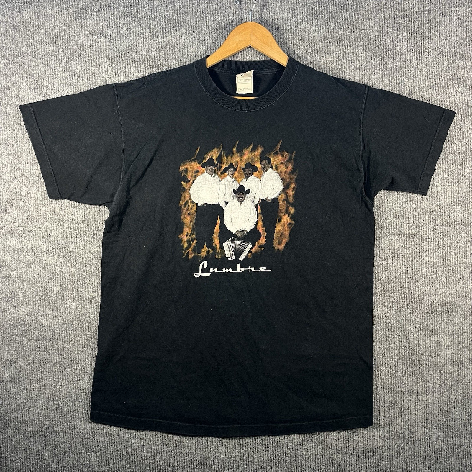 Vintage Grupo Lumbre Shirt Black XL Promo Corridos Norteno Banda Mexican 2000s