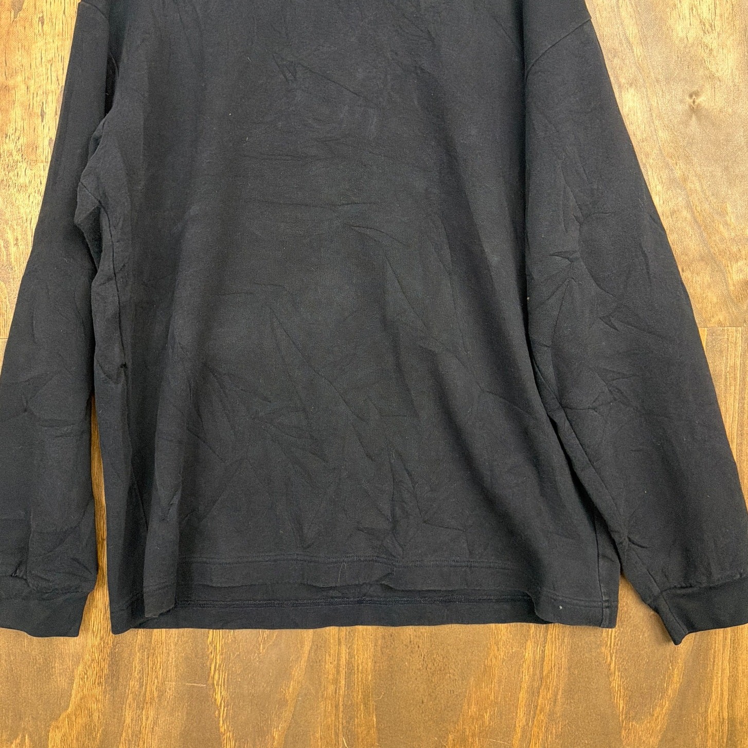 Uniqlo Mens Shirt Black Thick High Neck Stretch Minimalist Dark Academia L gallery