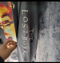 CUSTOM LOST BOYS LONG SLEEVE 4 SIDDED PRINT SHIRT LA APPAREL VINTAGE FADE