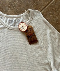 Faherty Cloud Surplus Waffle Crew Thermal T Shirt Men’s XXL Ivory $98 L/S NWT