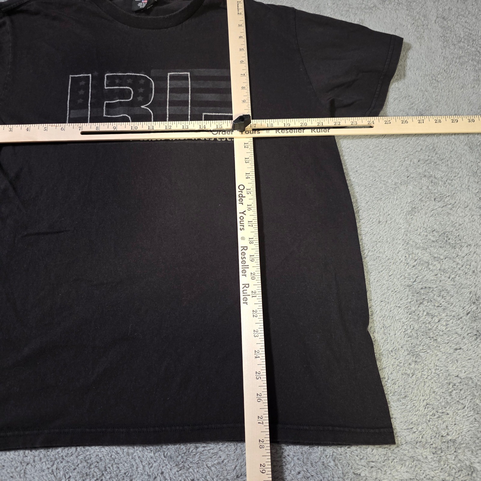 Polo Jeans Co Ralph Lauren Mens L T-Shirt Black Graphic RL American Flag Cotton gallery