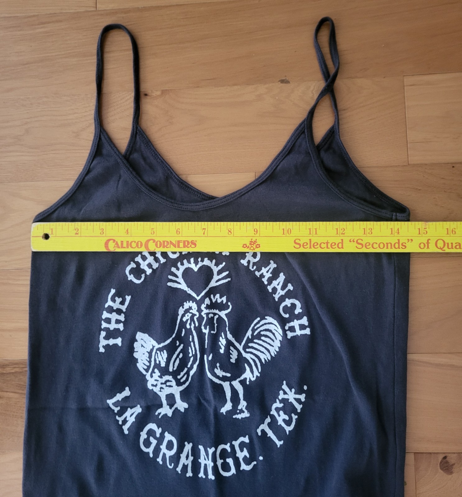 La Grange Texas Medium Chicken Ranch Spaghetti Strap T Shirt NWOT gallery