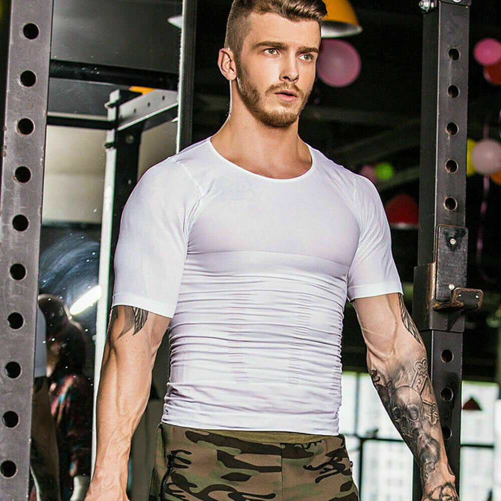 Men Slimming Body Shaper Posture Corrector Vest Abdomen Compression T-Shirt Tops gallery