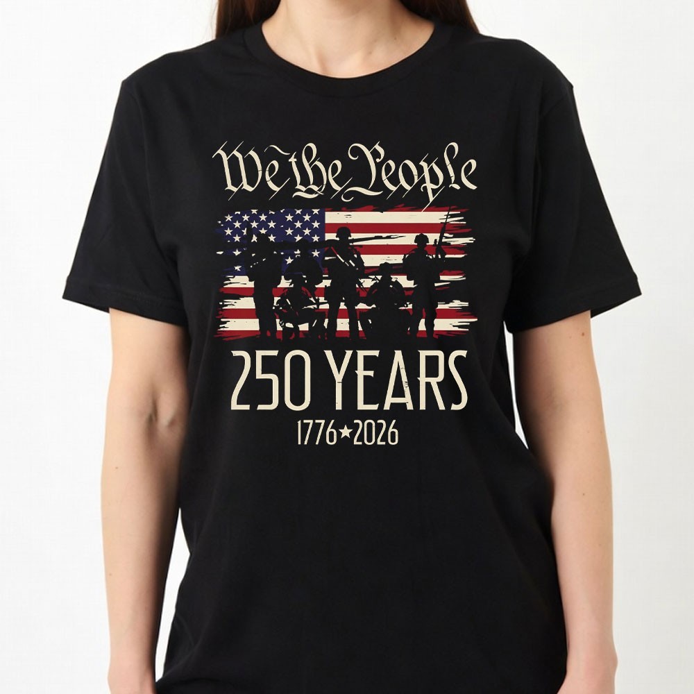 250 Years US Flag 250th Anniversary American Birthday USA T-Shirt Black S-2XL gallery