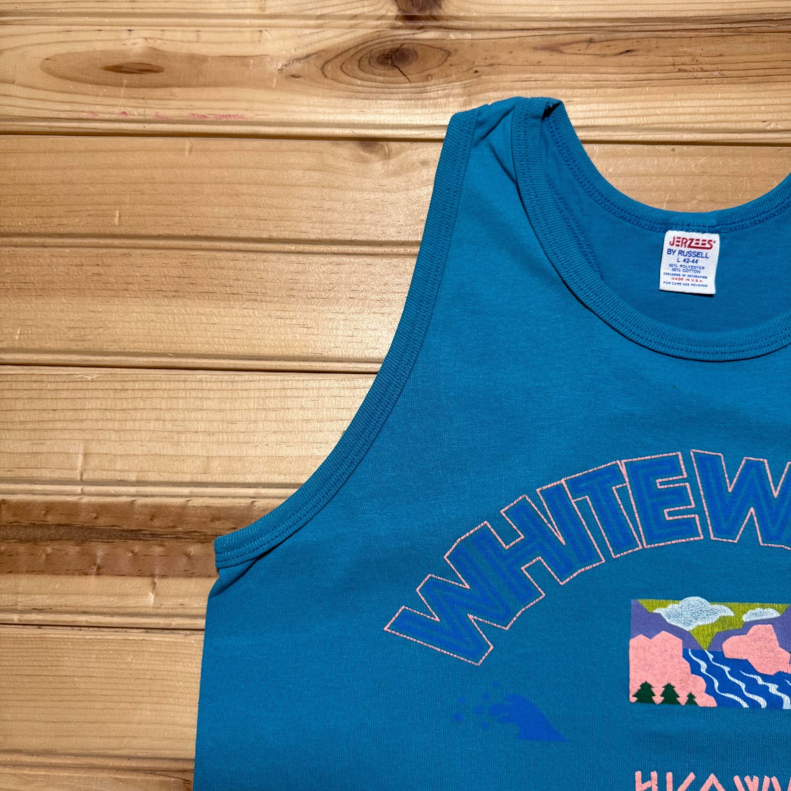 Vintage 80s Whitewater Adventure Hico West Virginia River Tank Top Shirt - Large gallery