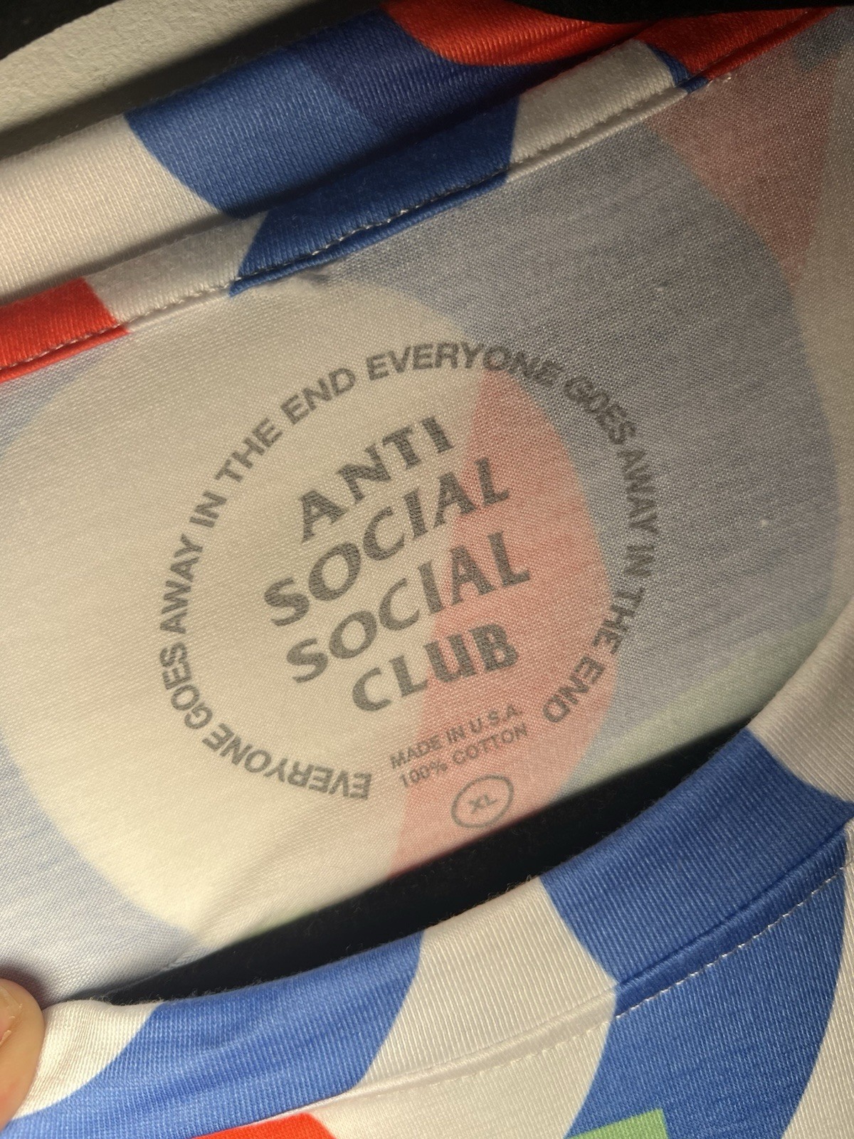 anti social social club headrush tee multi size XL 100% cotton made in USA gallery