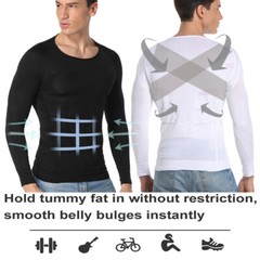 Men’s Slimming Body Shaper Tummy Control Shapewear Compression T-Shirt Vest Tops