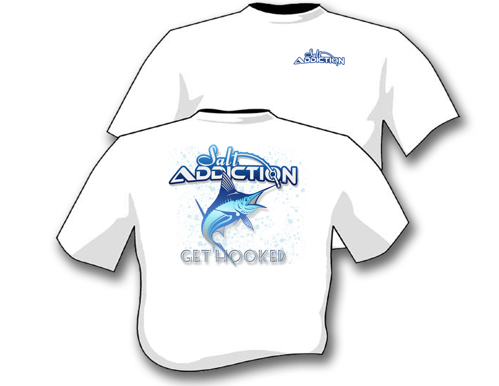 Salt Addiction Fishing t shirt,Marlin,Saltwater shirt,Ocean,Fish,reel,rod,life
