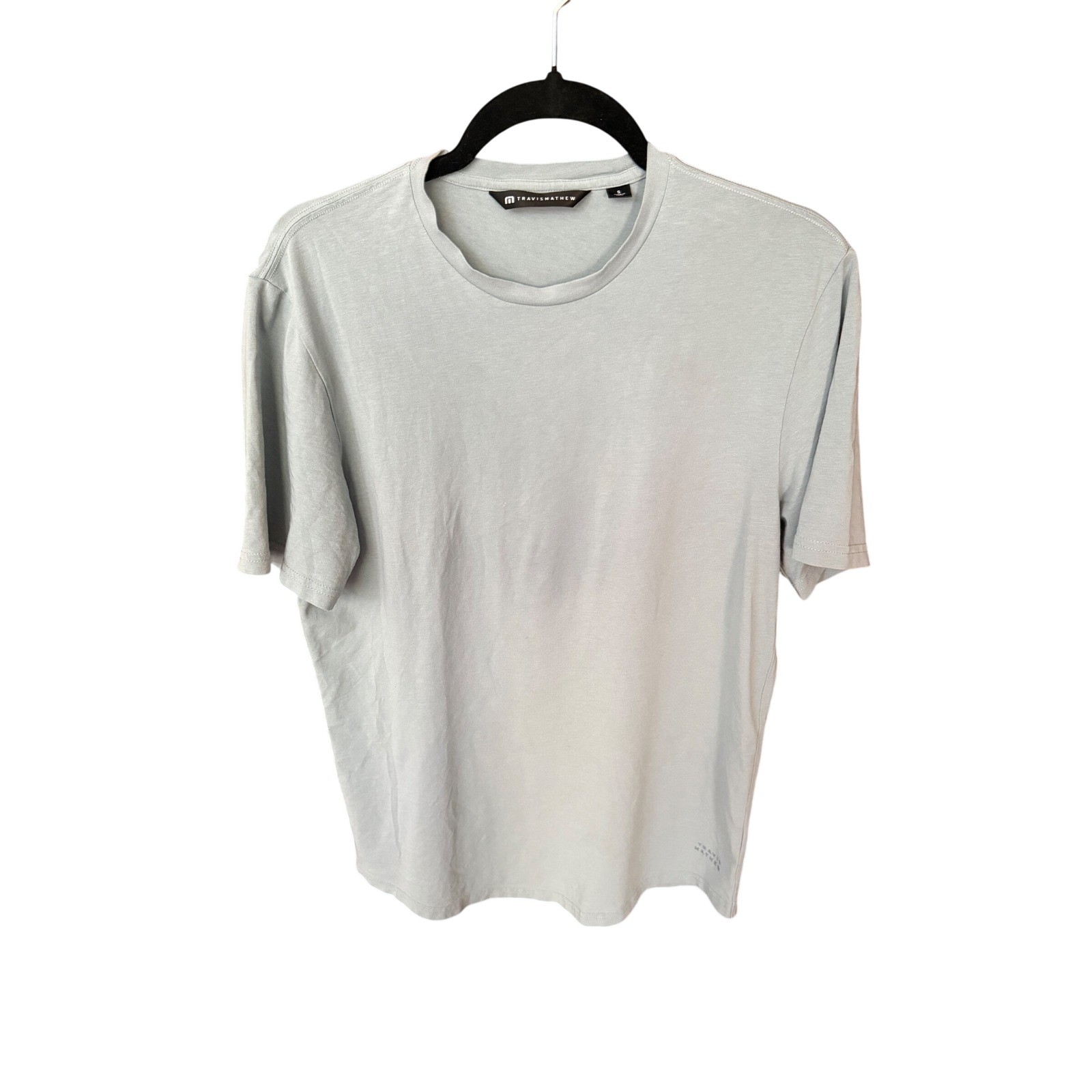 TravisMathew Mens Small Light Blue Gray Short Sleeve Crew Neck T-Shirt gallery