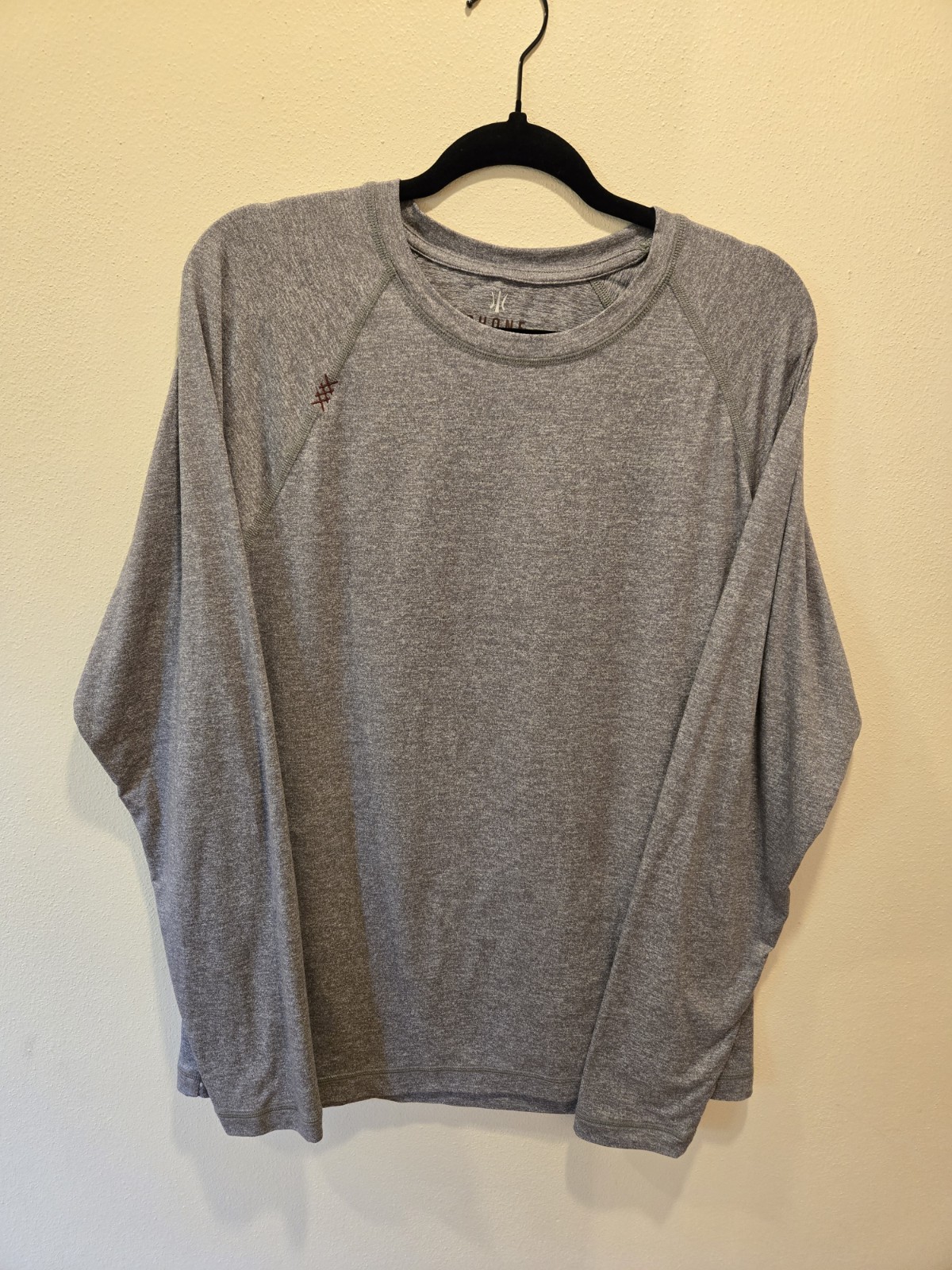 Rhone Reign Long Sleeve Shirt Large Gray Heathered Performance Crewneck Mens gallery