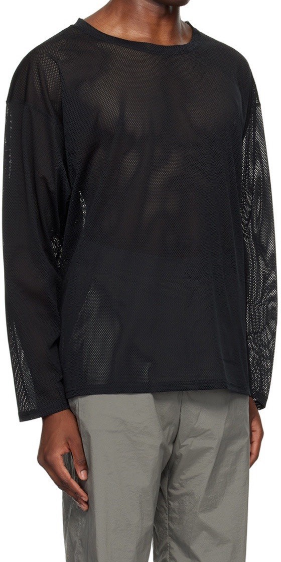 South2 West8 Black Semi-Sheer Long Sleeve T-Shirt Large gallery
