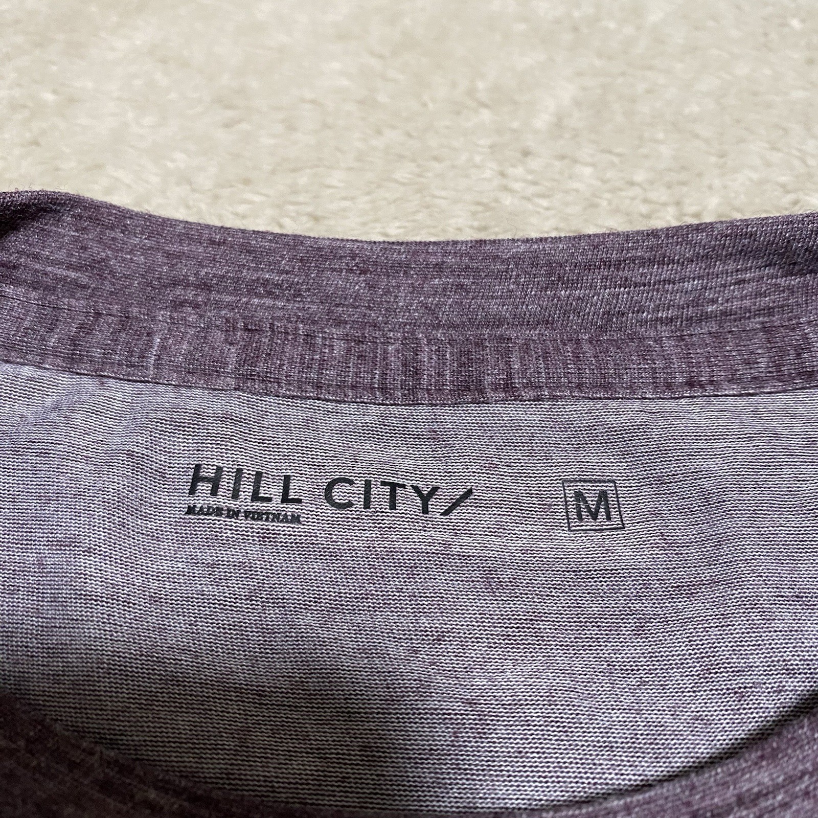 Hill City Merino Wool Blend T-Shirt Mens M Purple Crew Neck Short Sleeve Stretch gallery