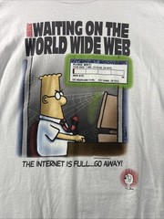 Vintage 90s Dilbert Waiting On The World Wide Web T-Shirt Mens XL Internet*293