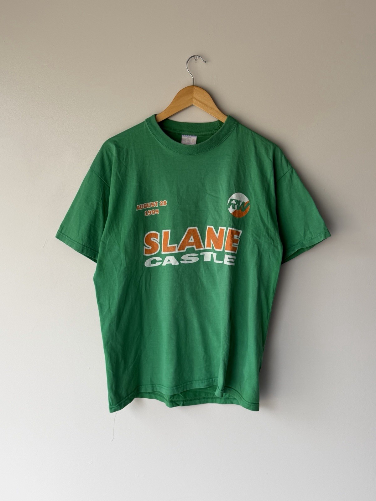 Vintage 1999 Slane Castle Concert T-Shirt Green Irish Double Sided Size L gallery