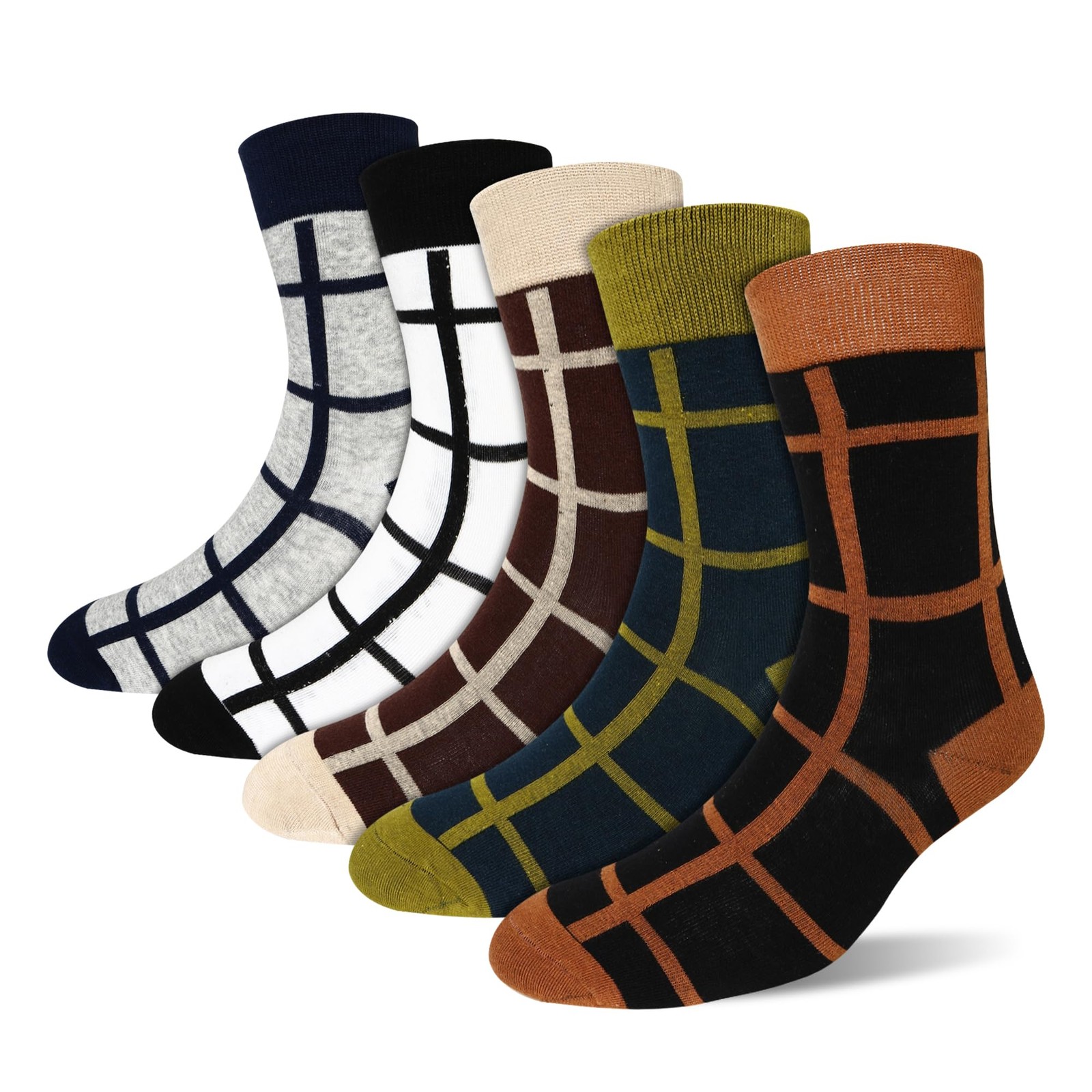 Mens Fun Dress Socks Colorful Funny Cotton Crew Sock Adult Novelty Checked So... gallery