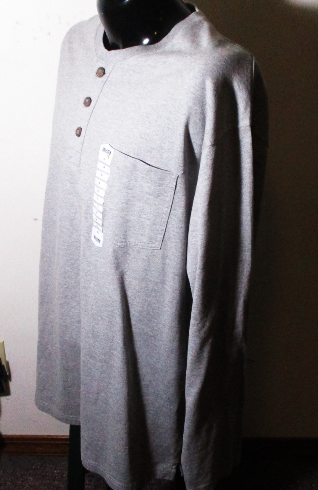 DULUTH Trading Gray Long Sleeve "Longtail T" Henley Shirt Men's Size 2XL NWT gallery